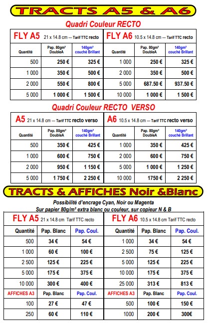tracts et affichettes sabre le port